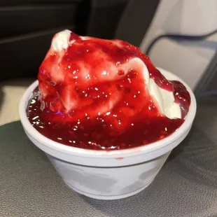 Custard Sundae with Raspberry