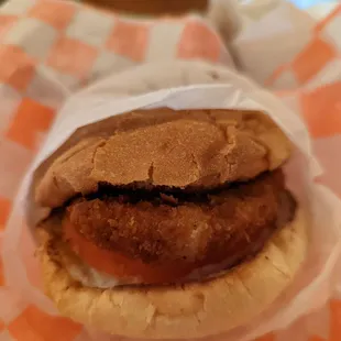 Food truck Spicy chicken sandwich. Not so spicy, but good.
