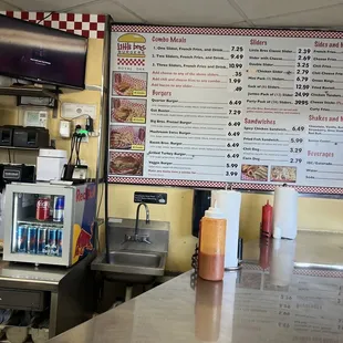 Menu and dine in counter