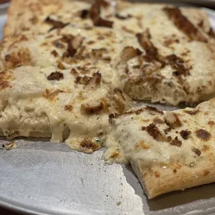 Deep Dish Sicilian Style Alfredo Pizza