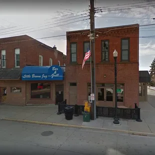 the corner of a city street