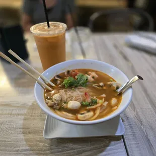 Tom Yum Noodle Thai Iced Tea
