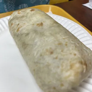 BFs pork burrito with green sauce...just trust me that that's what's inside.