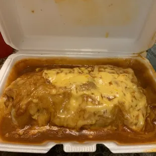 Wet California Burrito w/ Red Sauce