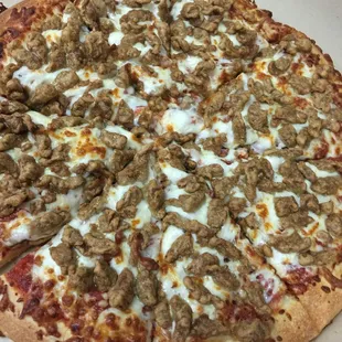 This is the best sausage pizza ever. Plenty of cheese plenty of sausage. For only 8.99
