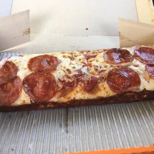 I wolfed down two pieces before I remembered to take a pic. This is their $5 lunch. It comes with a drink.