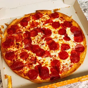 Thin crust large pepperoni
