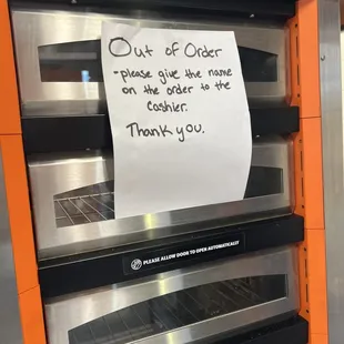 Poor maintenance of equipment at this store.