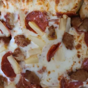 This is what they think is 2x sausage. I don&apos;t think I got my money&apos;s worth.