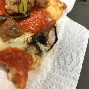 So disgusting what I found in my pizza