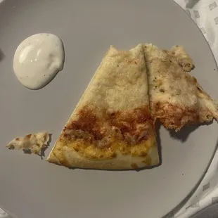 my no sauced pizza