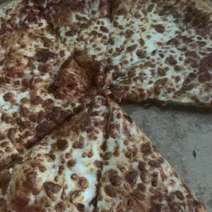 Cheese pizza with more sauce