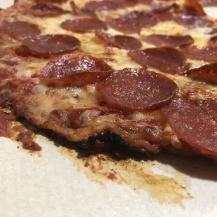 Burned thin crust