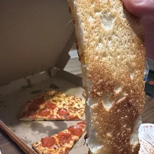 Hair baked into cheesy bread stick