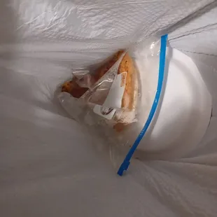 This is the pizza in the trash no pizza should be sold after sitting for hours