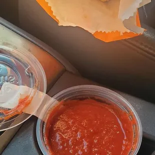 Nothing like, nice warm bread, and cold sauce to dip it in! (Sarcasm)