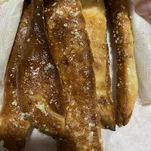 Burnt breadsticks
