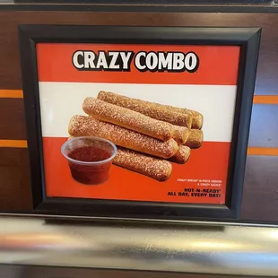 a picture of a picture of a sign that says crazy combo