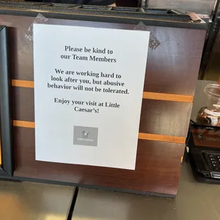 Message to customers?