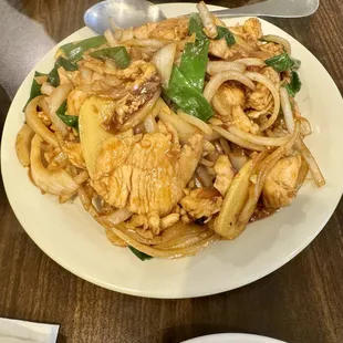 Stir fry chicken ginger &amp; onions