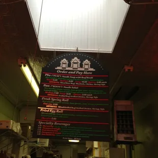 The menu. When we were there, they had drunken noodles as a special!