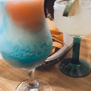 Margaritas. Rainbow and regular.