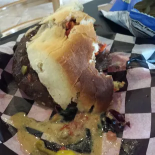 Portobello mushroom half sandwich,  come hungry!