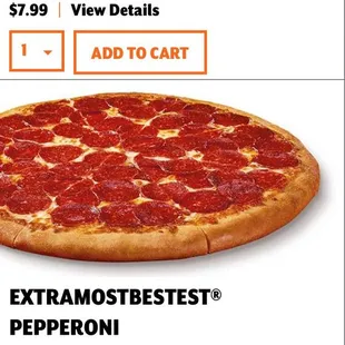 the price of a pepperoni pizza