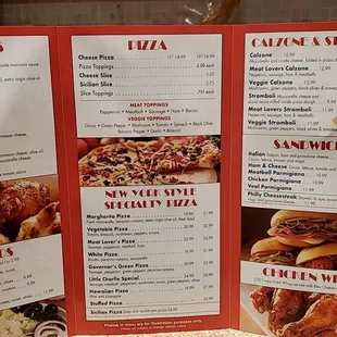 a menu for a restaurant