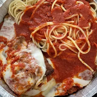 Eggplant parmigiana dinner $15