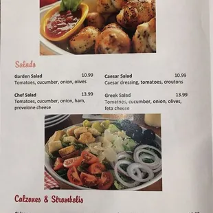 Menu as of June 2024