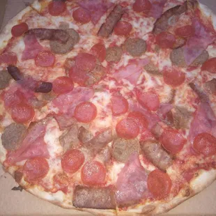 Meat lovers pizza