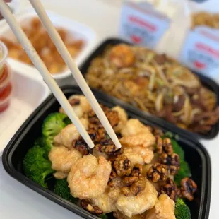 chopsticks in a bowl of food