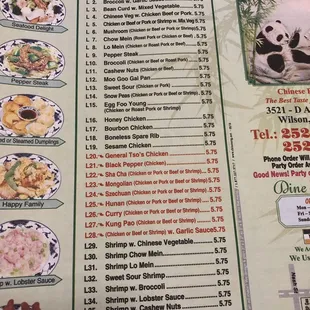 the menu