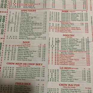 the menu