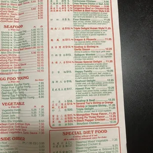 menu