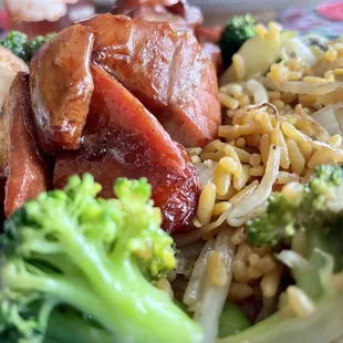 a close up of a plate of food