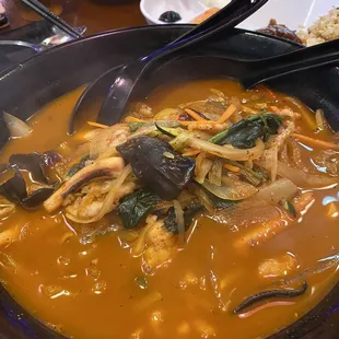 Spicy seafood noodle soup