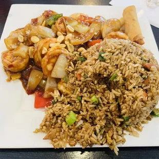Pork fried rice and shrimp