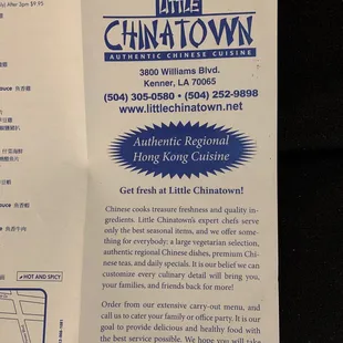 Menu Cover