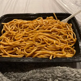 noodles in a plastic container