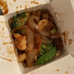 Shrimp and vegetables