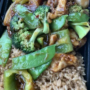 Garlic chicken and fried rice