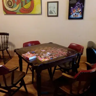 Pull up a chair and do a puzzle.