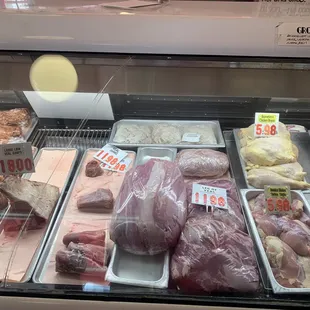 a variety of meats for sale