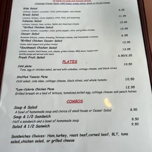 menu
