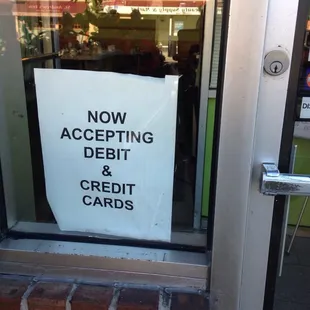 No longer cash-only