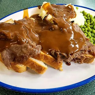 Open-faced roast beef.