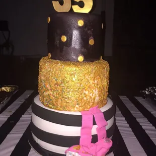 the number 35 on a cake