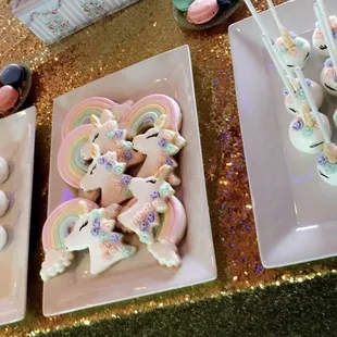 a variety of desserts